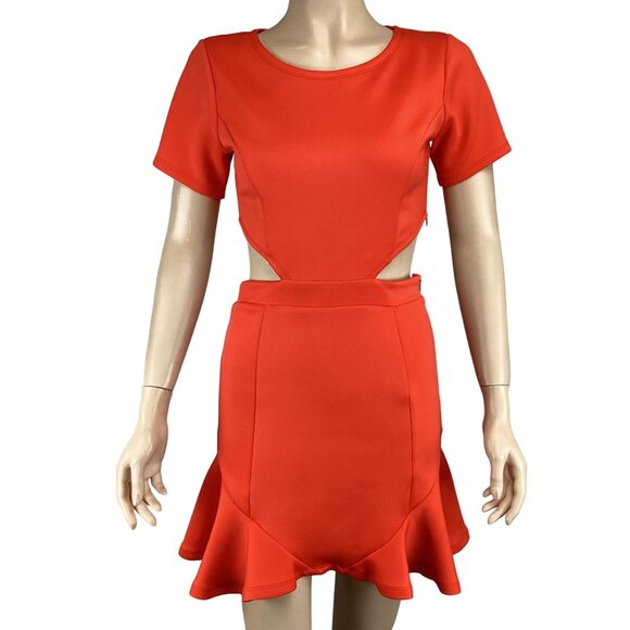 Lovers +‎ Friends Revolve Dress Size Small Coral Eternal Mini Cutout Cocktail - Picture 9 of 10